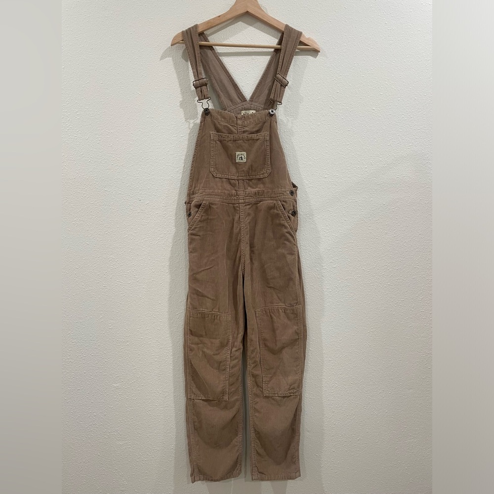 Hey Gang Tan Brown Overalls 100% Cotton XXS